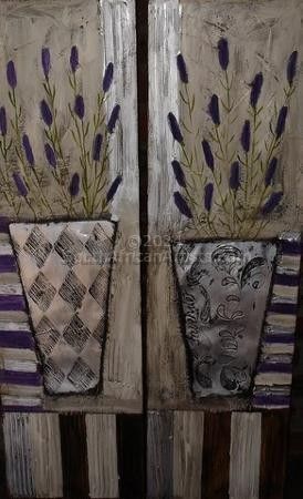 Lavender with Silver Flower Pots 1 & 2