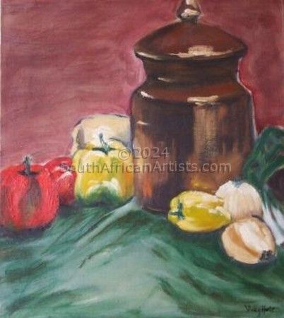 Earthenware Pot with Peppers