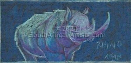 rhino in pink and blue
