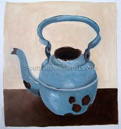 Blue Enamel Teapot