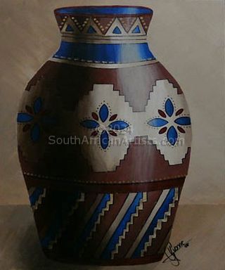 Brown and Blue Pot