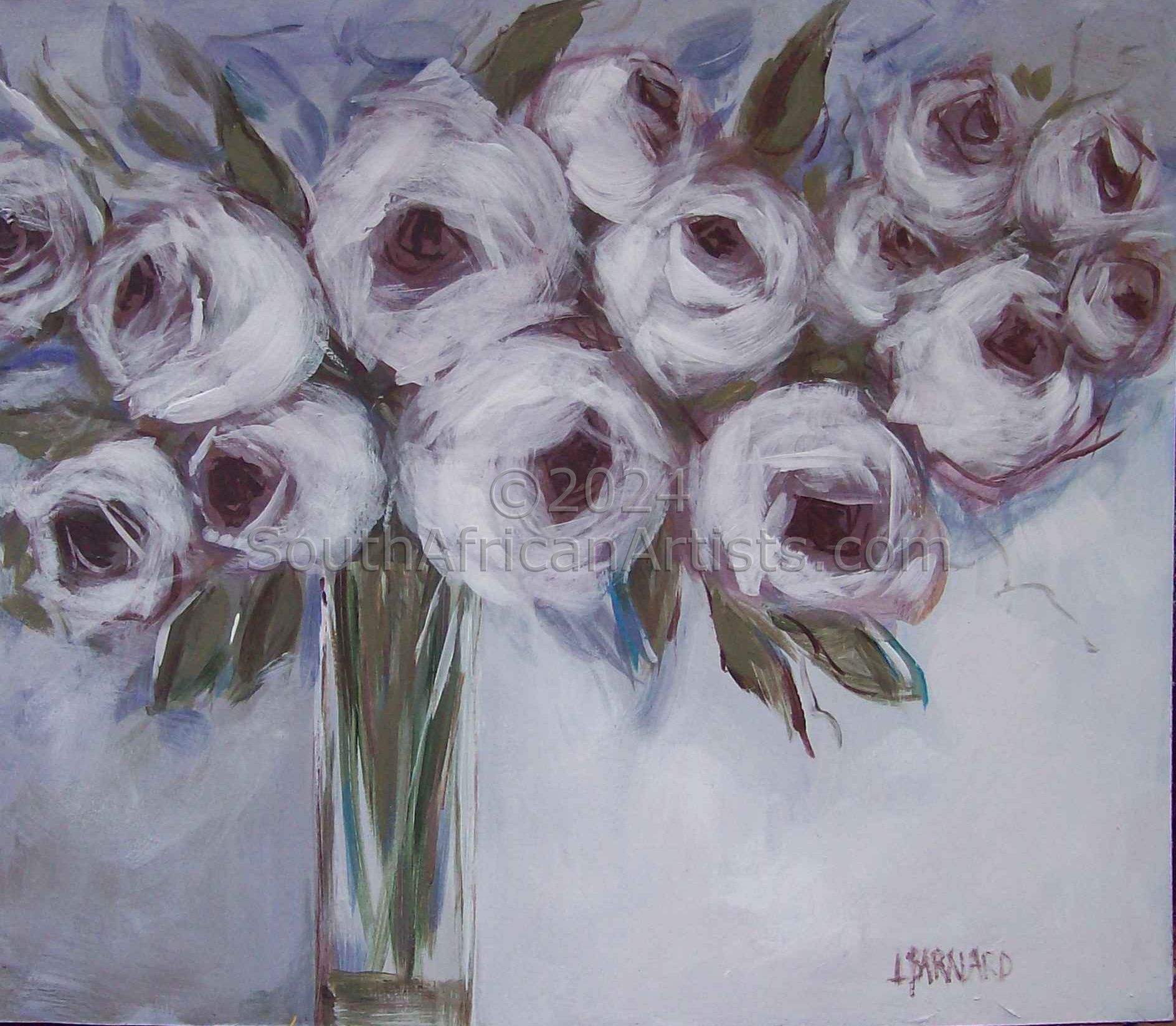 White Flower, with Soft Shades of Lilac