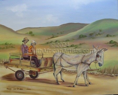 Donkey Cart on a Country Road
