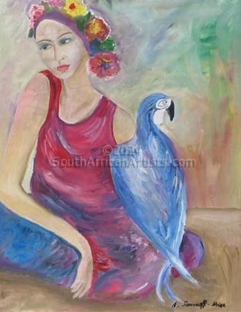 Young Woman With Blue Bird