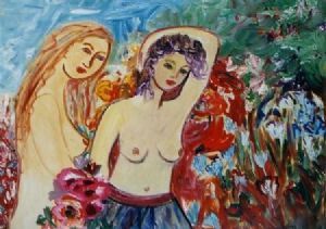 "Two Nudes in a Garden"