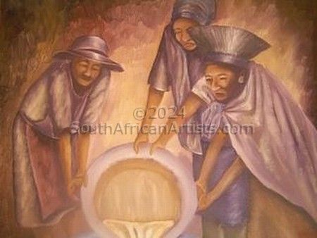Three Women Pouring out Soup