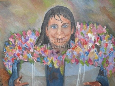Farmgirl with flowers