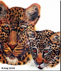 "African Leopards in watercolour"