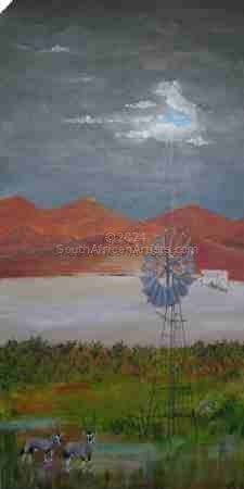 Windmill in Kalahari RESERVED