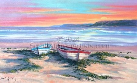 Twilight Macasar Seascape with Boats