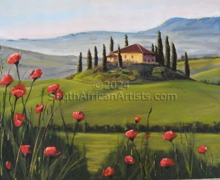 Tuscany with Poppies