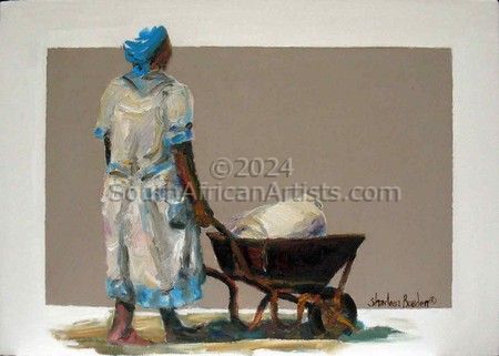 Rural Woman with Wheelbarrow