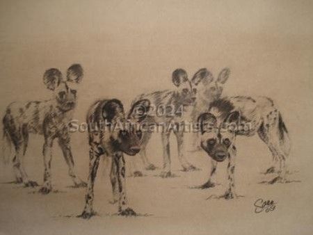 Wild Dogs in Charcoal