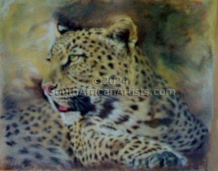 Leopard in pastel