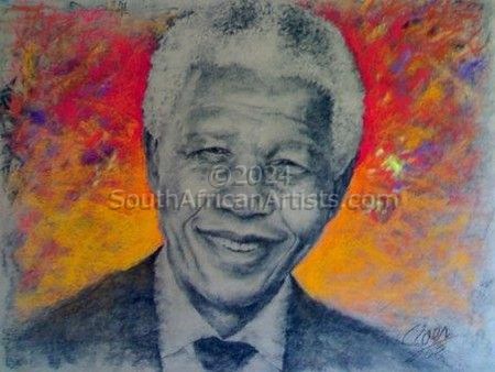 Mandela in pastel&charcoal