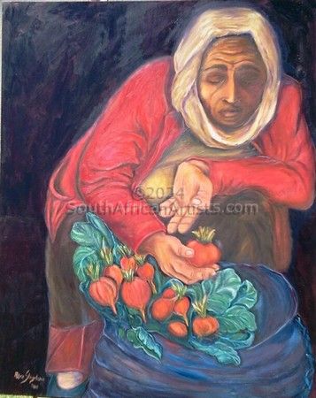 Russian Woman Selling Radish