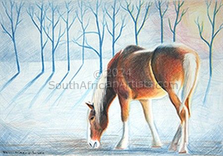 Pony in a Winter Landscape
