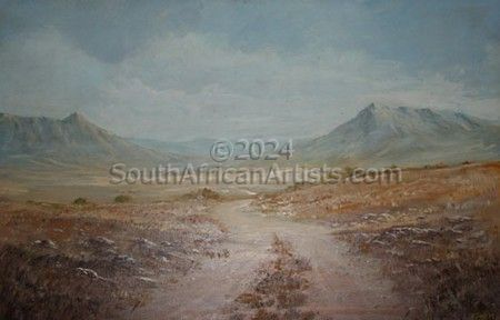 Empty Country Road with Mountains