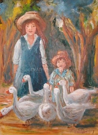 Sisters with Geese