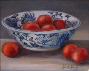 "Delft Bowl with Red Plums"
