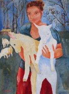 "Girl With Goats"