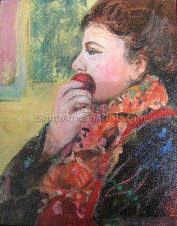 Girl eating a plum