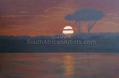 African Lake Sunset