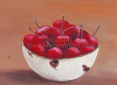 Enamel With Cherries 