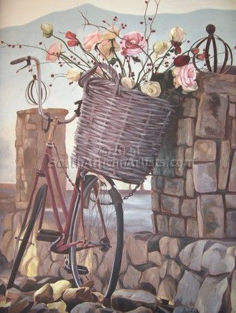 Bicycle with Basket of Roses