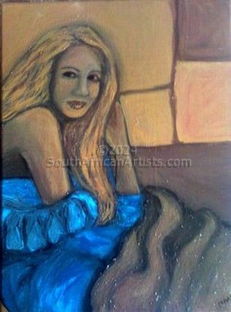 Woman - Blue and Brown