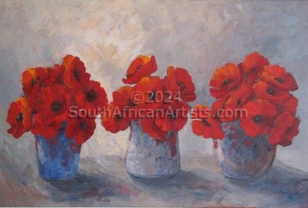 Three Vases with Poppies
