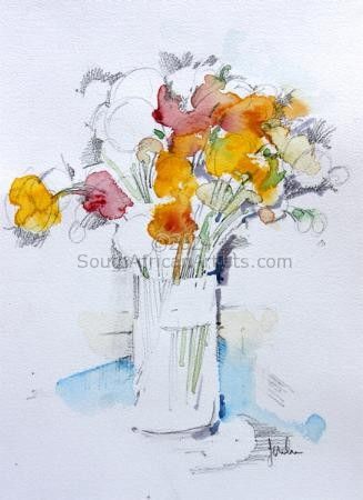 Poppies in Glass Jar