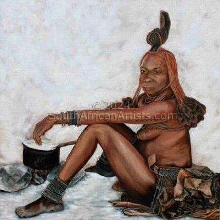Himba Woman Cooking
