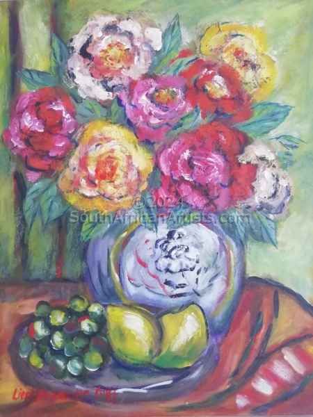 Roses and Fruit Still Life