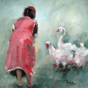 "Girl with Geese"
