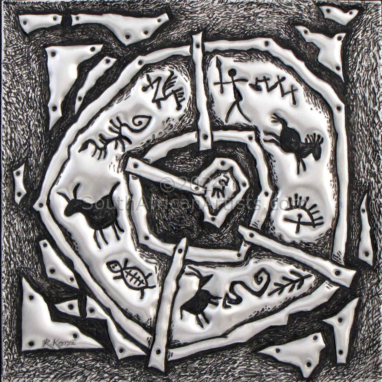 Circle of Life 3 in Metal  1/1- Tribal Sculpture