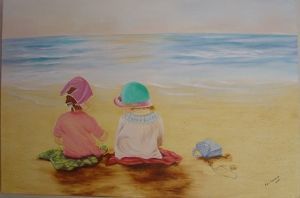 "Chatting on the beach"