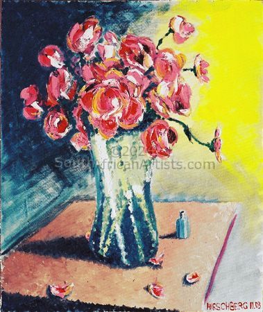 Pink Flowers in Glass Vase