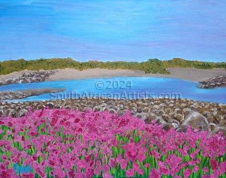 Bay With Pink Flowers