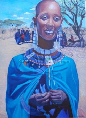 Massai Beauty in Blue. Private Collection.