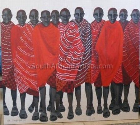 Masaai Warriors in Red Shukas