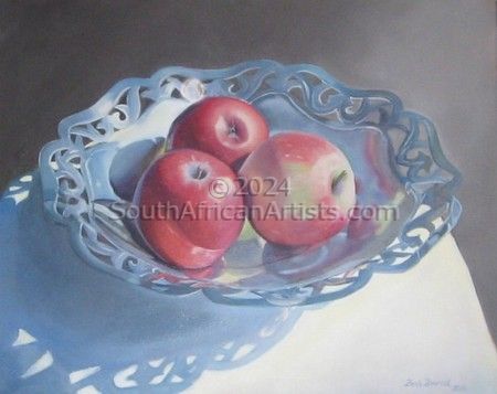 Apples in Silver Bowl