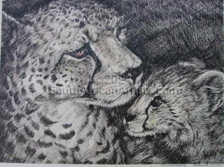 Tinted Cheetah Mother and Cub