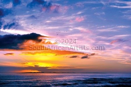 Sunset over Robben Island - CT - SA