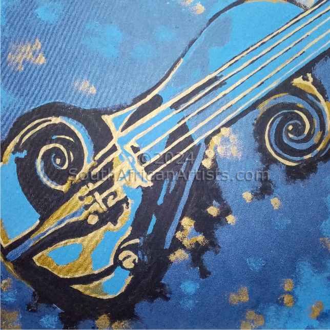 Blue Violin Abstract