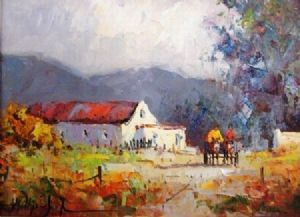 "Country Scene with Donkey Cart 1 "