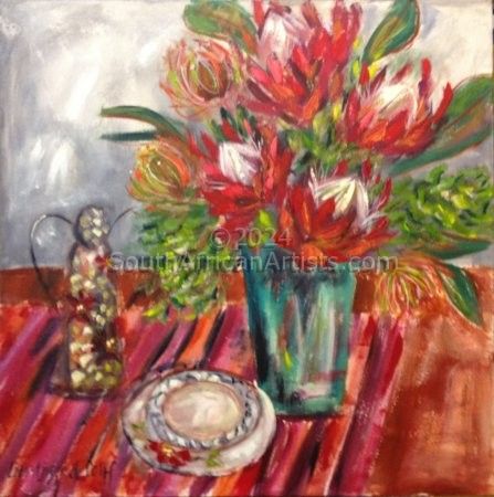 Still life with proteas
