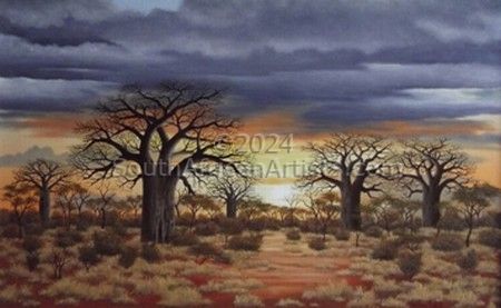Five Baobab Sunset