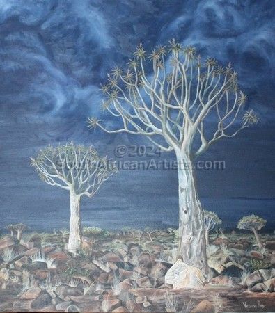 Quivertree Forest in the Moonlight