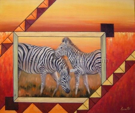 Zebras in African Collage